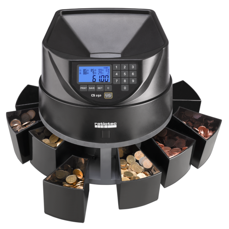 Ratiotec contadora y clasificadora de monedas CS 250