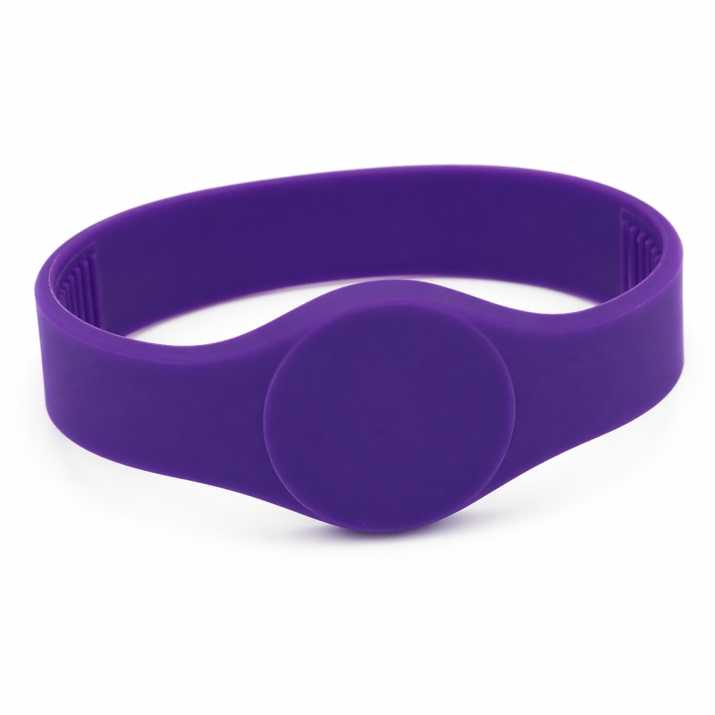 Pulsera RFID silicona 125 kHz 65 mm. color morado