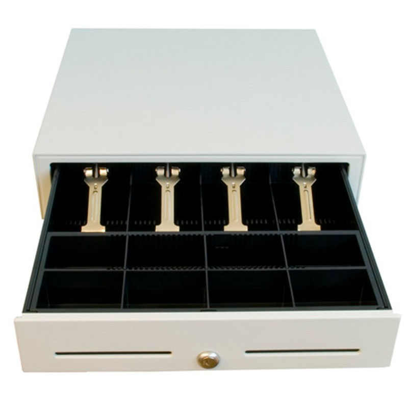 Cajón portamonedas automático HS-410 41x41 para TPV blanco